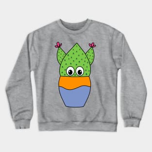 Cute Cactus Design #307: Beavers Tail Cactus In A Jar Crewneck Sweatshirt